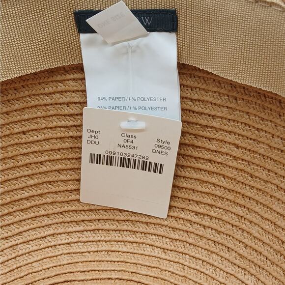 NWT J. CREW One Size Packable Wide Brim Dusty Dune Textured Summer Straw Hat Tan - Picture 6 of 10
